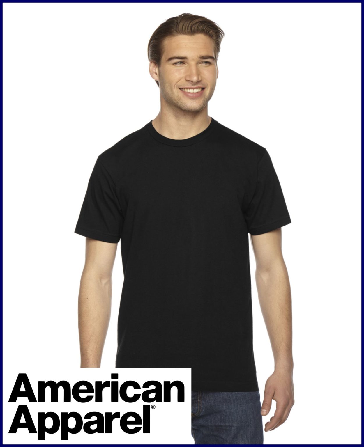 AMERICAN APPAREL UNISEX FINE JERSEY SHORT SLEEVE T-SHIRT 2001W