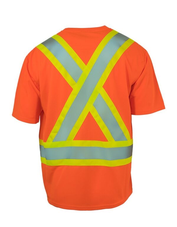 FORCEFIELD - HI VIS CREW NECK SHORT SLEEVE SAFETY T-SHIRT WITH CHEST POCKET 022-CBECSA