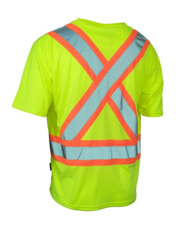 FORCEFIELD - HI VIS CREW NECK SHORT SLEEVE SAFETY T-SHIRT WITH CHEST POCKET 022-CBECSA