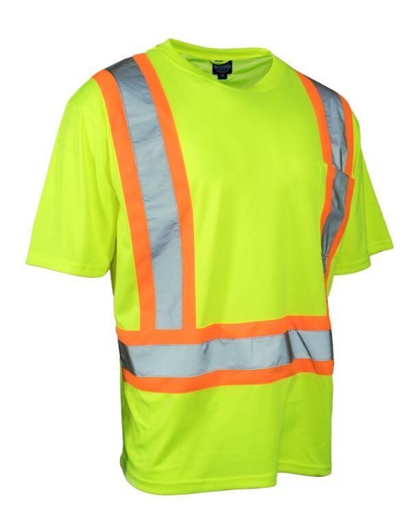 FORCEFIELD - HI VIS CREW NECK SHORT SLEEVE SAFETY T-SHIRT WITH CHEST POCKET 022-CBECSA