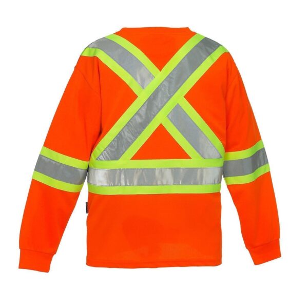 FORCEFIELD - HI VIS CREW NECK LONG SLEEVE SAFETY T-SHIRT WITH CHEST POCKET 022-CBECSALS