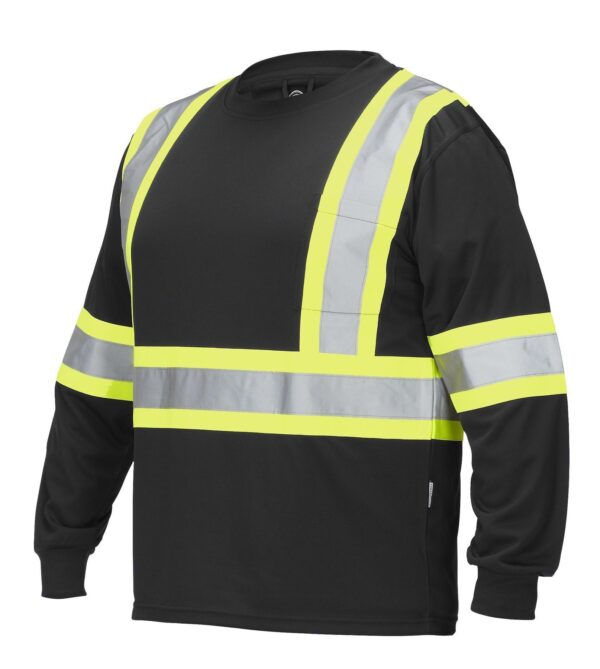 FORCEFIELD - HI VIS CREW NECK LONG SLEEVE SAFETY T-SHIRT WITH CHEST POCKET 022-CBECSALS