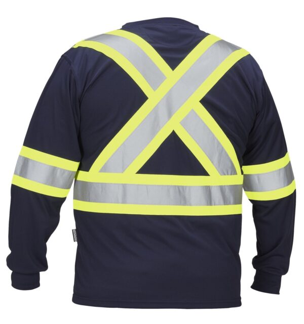 FORCEFIELD - HI VIS CREW NECK LONG SLEEVE SAFETY T-SHIRT WITH CHEST POCKET 022-CBECSALS