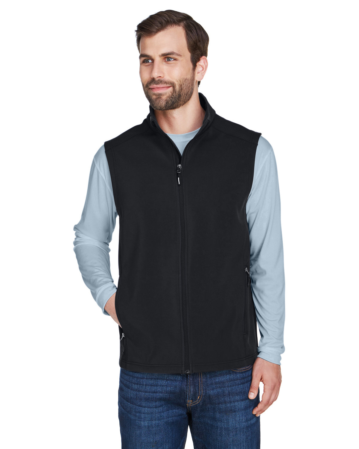 Core365 Men's Cruise Two-Layer Fleece Bonded Soft Shell Vest CE701