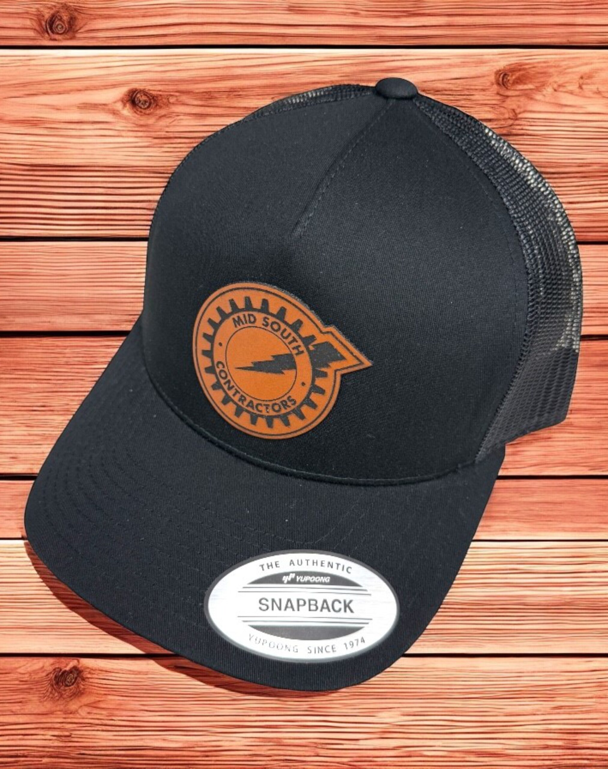 Yupoong Adult 5-Panel Retro Trucker Cap with Leather Patch 6506P