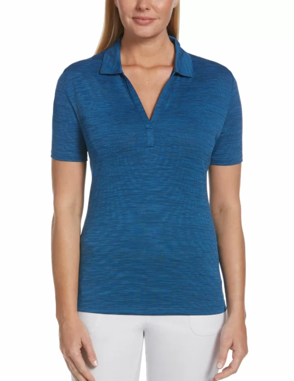 CALLAWAY BROKEN STRIPE TEXTURE LADIES' POLO - CGW751