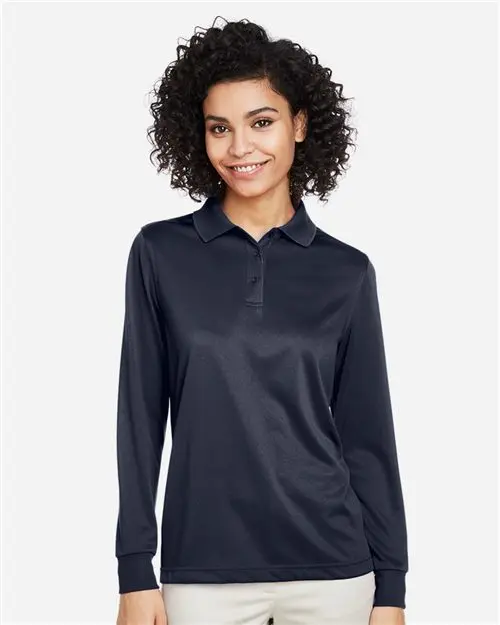 Harriton M348LW Women's Advantage Snag Protection Plus IL Long Sleeve Polo