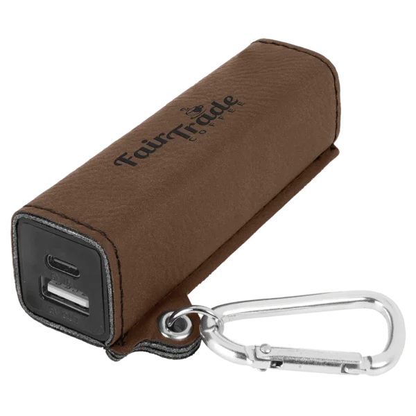Laserable Leatherette 2200 mAh Power Bank with USB-C Cord - GFT1136C