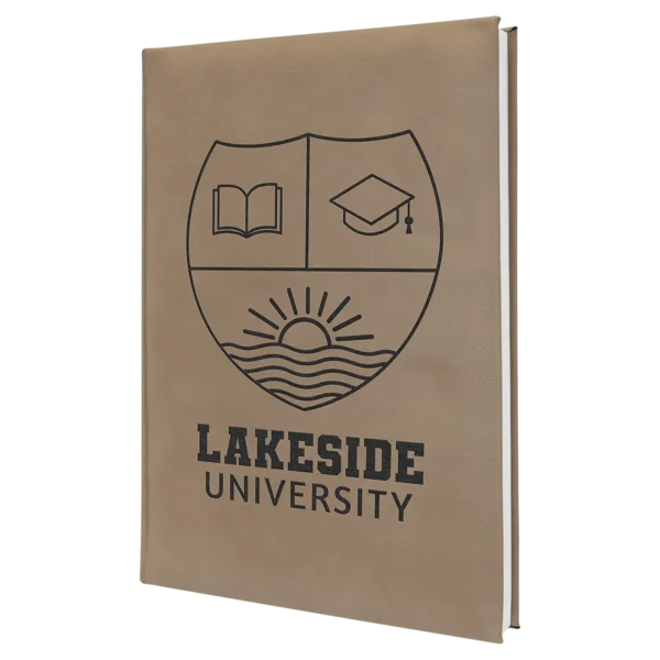 7" x 9 3/4" Laserable Leatherette Journal with Lined Notepad - GFT2235