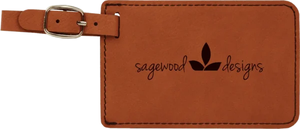 4 1/4" x 2 3/4" Laserable Leatherette Luggage Tag - GFT179