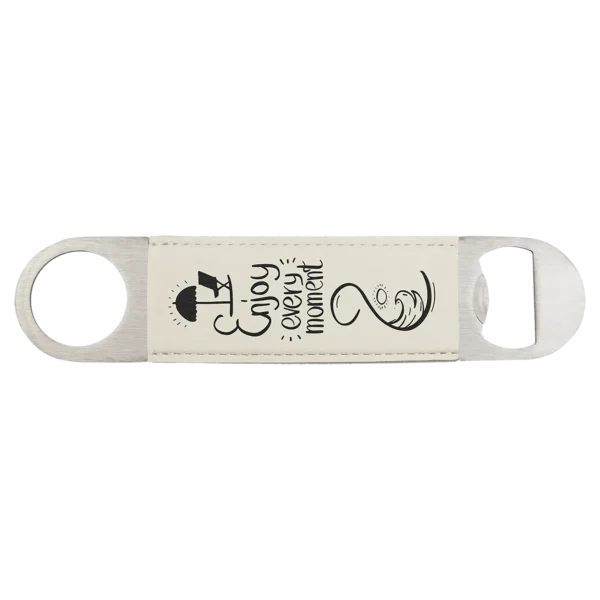 1 1/2" x 7" Laserable Leatherette Bottle Opener - GFT765
