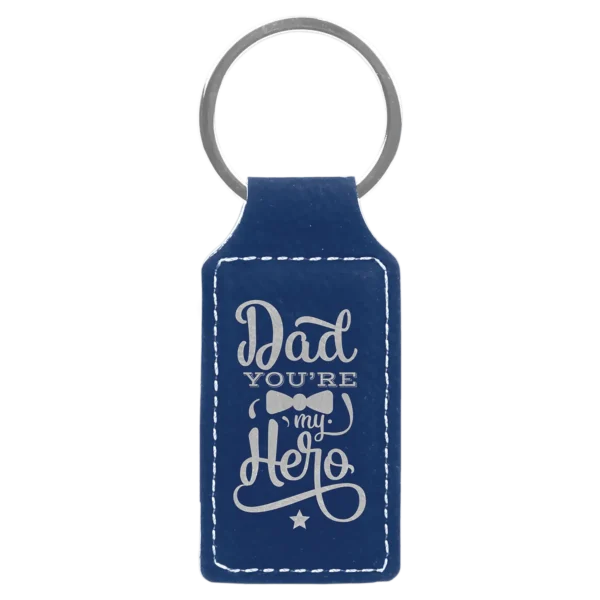 2 3/4" x 1 1/4" Laserable Leatherette Rectangle Keychain - GFT263