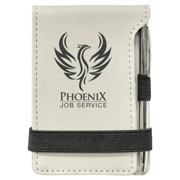 3 1/4" x 4 3/4" Laserable Leatherette Mini Notepad with Pen - GFT214