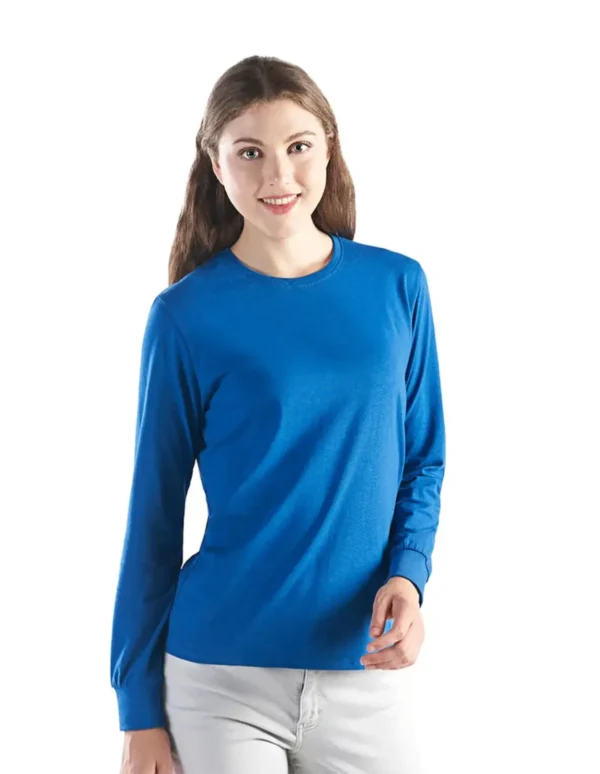 Breeze - Ladies RING SPUN Combed Cotton Long Sleeve Crewneck T-Shirt - S05616
