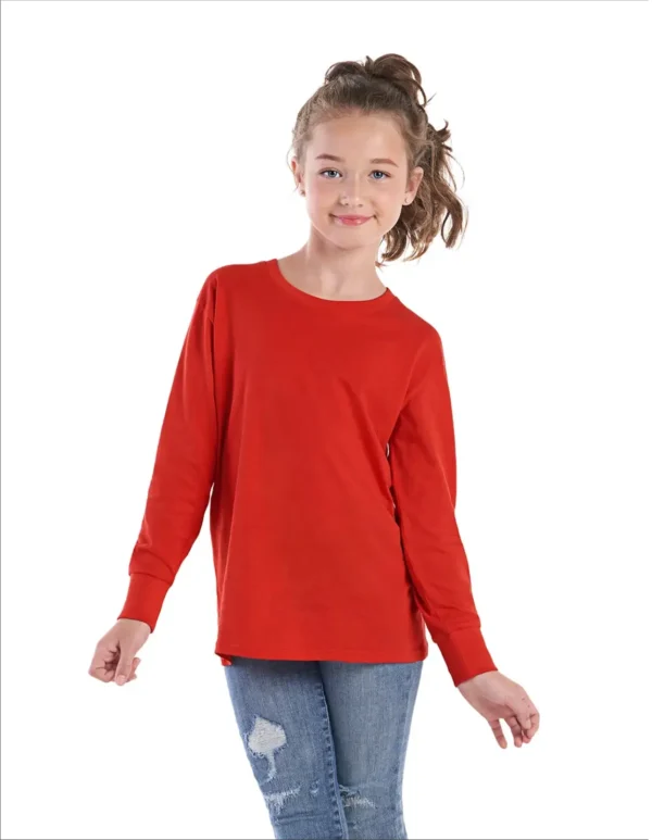 Breeze - Youth RING SPUN Combed Cotton Long Sleeve Crewneck T-Shirt - S5615Y